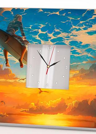 Настенные часы с зеркалом "сквозь воду" крутое украшение интерьера спальни, дома, офиса, подарок