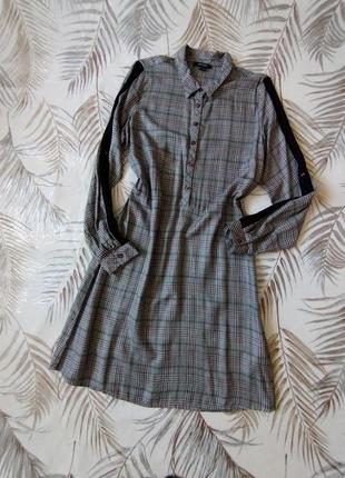 Сукня плаття у клітинку плаття-сорочка розмір 36
