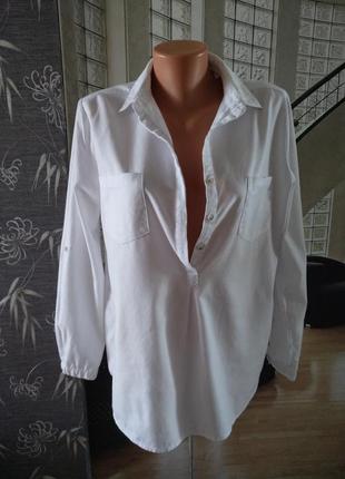 Белая коттоновая рубашка opus1 фото