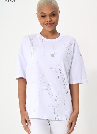 Женская футболка с напылением серебра3 фото