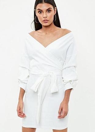 🥰 синее! платье missguided с поясом 10