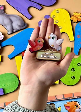 Деревянная игра с карточками "котики за забором" ubumblebees (псф150) psf150, 51 деталь и 14 карт2 фото