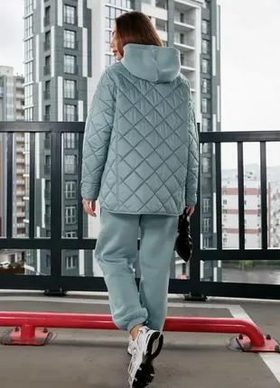 Оверсайз куртка сорочка стьобана вільного крою3 фото