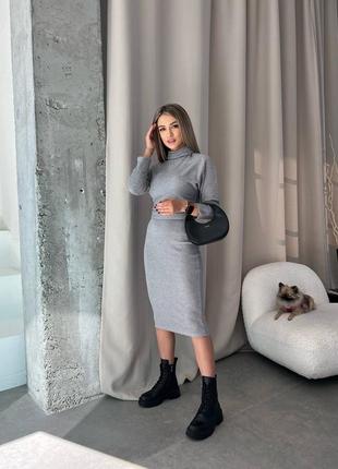 Женский ангоровый теплый костюм двойка юбка и кофта,женский ангоровый костюм двухйка юбка и кофта тёплый комплект2 фото