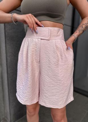 Пудра розовые шорты бермуды женские прогулочные повседневные шорты с липучкой6 фото