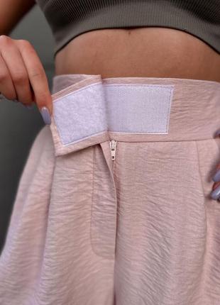 Пудра розовые шорты бермуды женские прогулочные повседневные шорты с липучкой8 фото