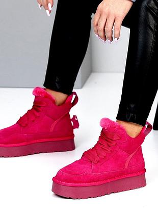 Женские ботинки натуральная замша и кожа зима бежевые,черные,лео, графит, фуксия