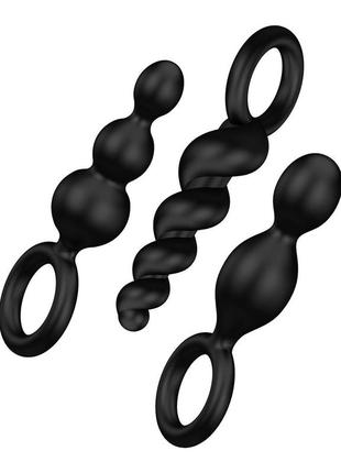 Набір анальних пробок satisfyer plugs black (set of 3)