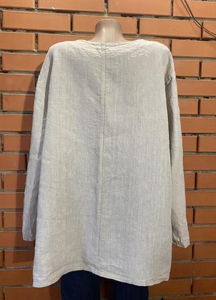 Льняная блуза, рубашка 48-50 р.4 фото
