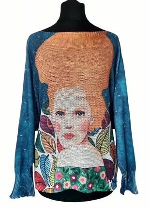 Дивовижний неймовірний крутий класний стильний яскравий светр светрик джемпер з принтом