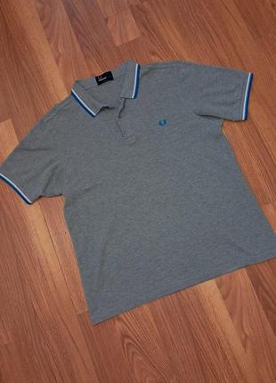 Мужская серая футболка поло fred perry оригинал2 фото