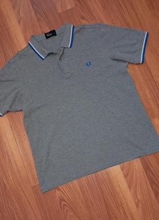 Мужская серая футболка поло fred perry оригинал3 фото