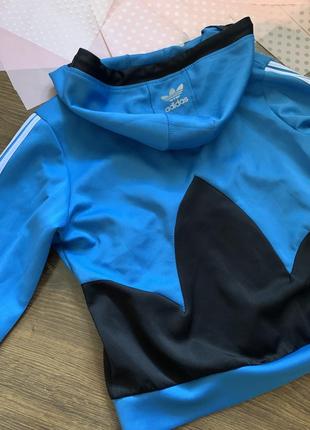 Синяя курточка с черным спортивная куртка ветровка размер xs s m adidas5 фото