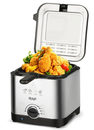 Электрическая фритюрница на 2.5 л для жарки без масла 1000 вт deep fryer raf r.5300 воздушная фритюр7 фото