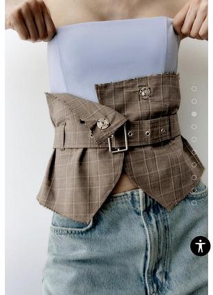 Топ корсет з поясом преппі zara
