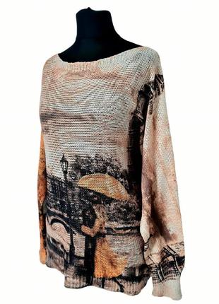 Крутой оригинальный интересный классный яркий винтажный свитер свитер свитерик джемпер с п...