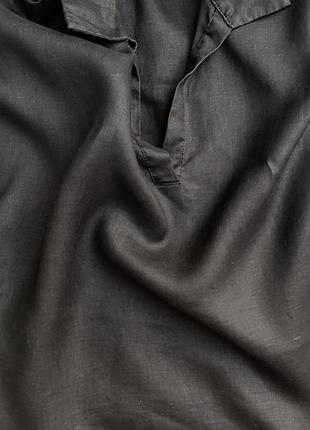 Стильная черная льняная рубашка оверсайз 🔥🔥🔥5 фото