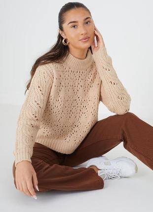 Жіночий трикотажний бежевий джемпер brave soul розмір м