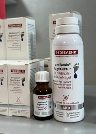 Противогрибковая настойка для ногтей с пироктоноламином pedibaehr medilamin, 125 мл