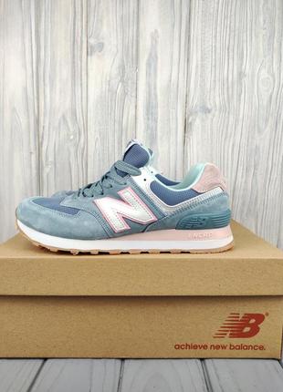 Кроссовки new balance 574 blue pink