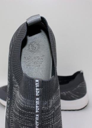 Літні сірі чоловічі текстильні дихаючі кросівки-мокасини з сіткою,текстильна сіточка на літо4 фото