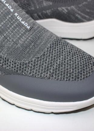 Літні сірі чоловічі текстильні дихаючі кросівки-мокасини з сіткою,текстильна сіточка на літо2 фото