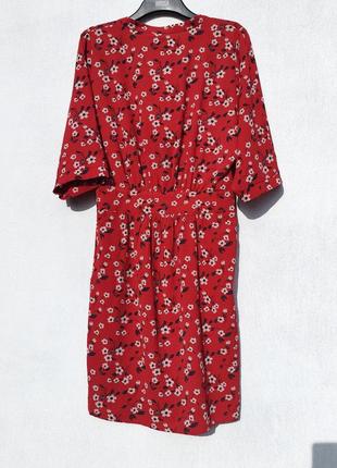 Стильное красное цветочное миди платье ichi5 фото