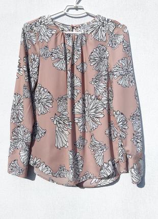 Красивая плотная розовая блуза h&m цветочный принт