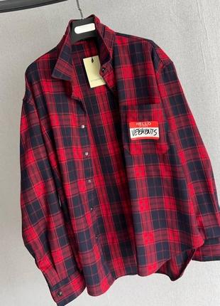 Брендова сорочка в клітинку в стилі vetements