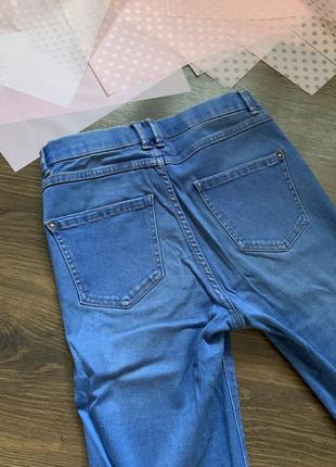 Синие джинсы леггинсы в обтяжку лосины голубые размер xxs xs s new look5 фото