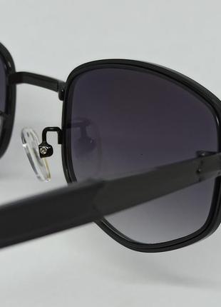 Очки в стиле david beckham унисекс солнцезащитные черные с градиентом в металлической оправе8 фото