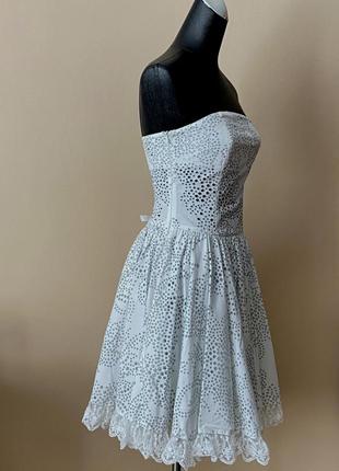Плаття коктейльне з бавовняної тканини з перфорацією1 фото