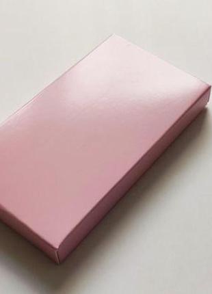 Коробка для плитки шоколаду "рожева" із захисним лаком, 116*65*15