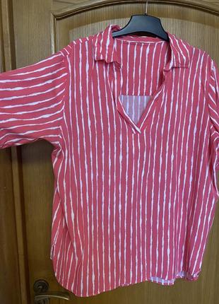 Тонкая удлинённая блуза туника футболка вискоза 52-54 р9 фото