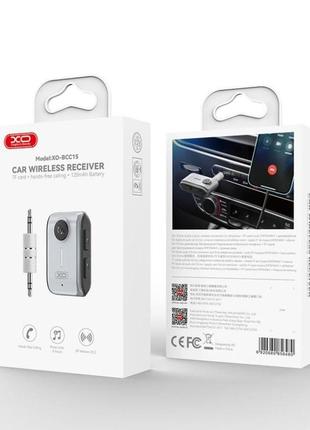 Fm-трансмітер xo bcc15 bluetooth v5.3 м'ята упаковка колір сiрий