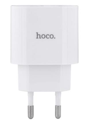 Мережевий зарядний пристрій hoco c95a lineal pd 20w+qc3.0 type-c to lightning колір бiлий