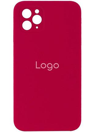 Чохол silicone case square full camera для iphone 11 pro max колір 56, wine red 9