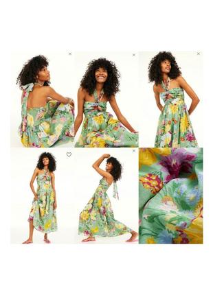 Натуральный сарафан платье вискоза в цветы h&amp;m р.462 фото