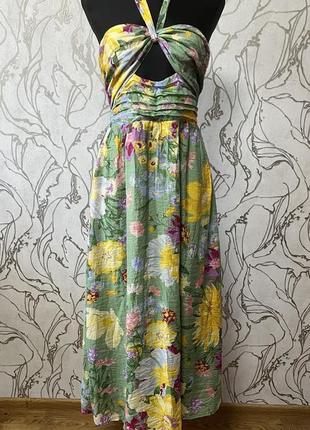 Натуральный сарафан платье вискоза в цветы h&amp;m р.465 фото