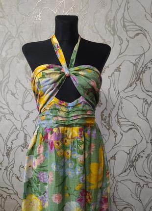 Натуральный сарафан платье вискоза в цветы h&amp;m р.466 фото