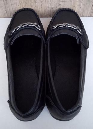 Новые удобные туфли, деми лоферы женские, черные мокасины, весна осень, р. 387 фото