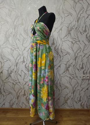 Натуральный сарафан платье вискоза в цветы h&amp;m р.467 фото