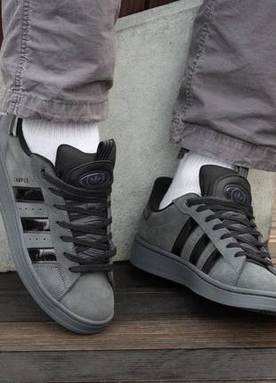 Adidas campus grey black1 фото