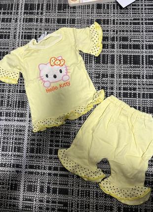 Комплект дитячий жовтий на літо двійка кофта та штанці 20 розмір