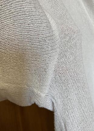 Белая свободная широкая блуза поло 52-54 р10 фото