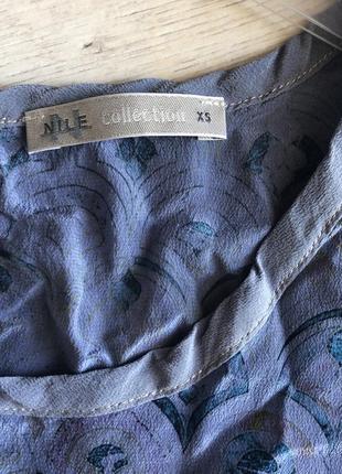 Невероятная голубая блуза из 100% шелка collection nile, размер xs3 фото