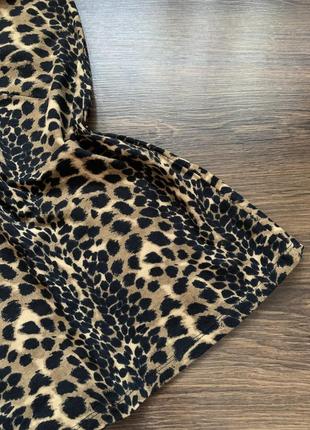 Топ леопардовый коричневый черный на грудь в обтяжку размер xxs xs s new look3 фото