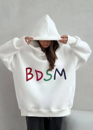 Худи женский трехнитка пенье на флисе турция 42-46 оверсайз  sin1495-243tве