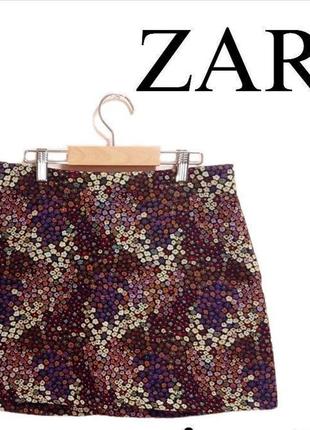 Красивая юбка zara румыния цветы этикетка1 фото