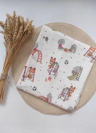 Пелёнка многоразовая непромокаемая зверята на детской площадке 80х100 см columpio